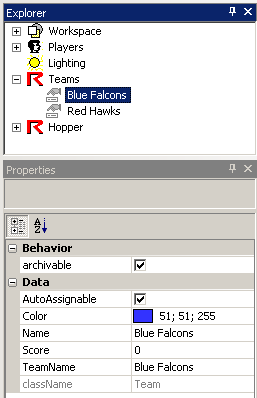 team properties