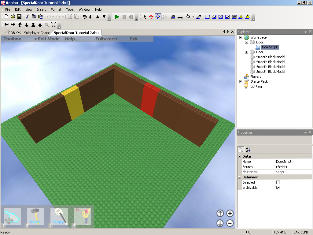 How to make an opening door in Roblox Studio 