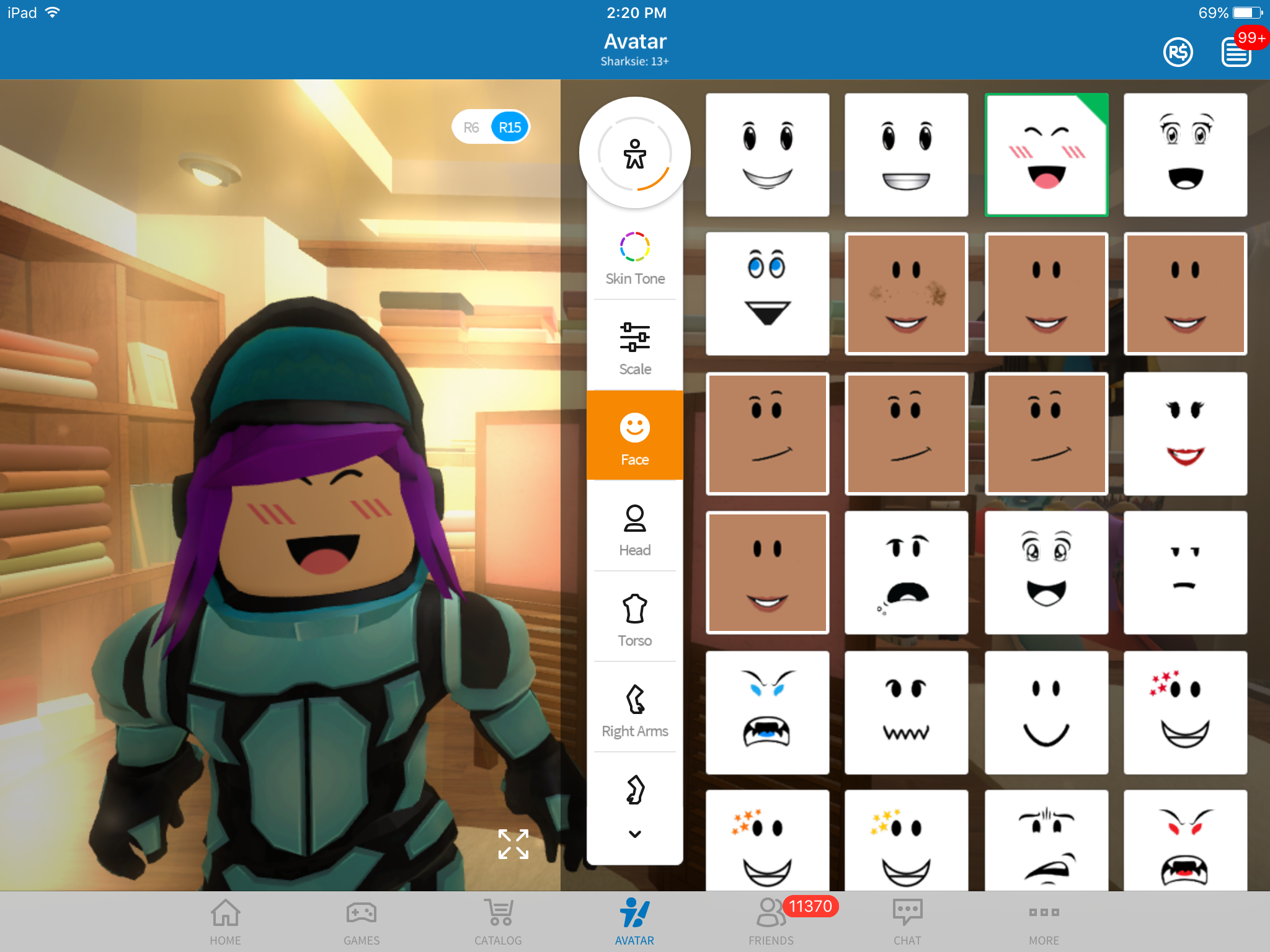 Redesigned Mobile Avatar Editor