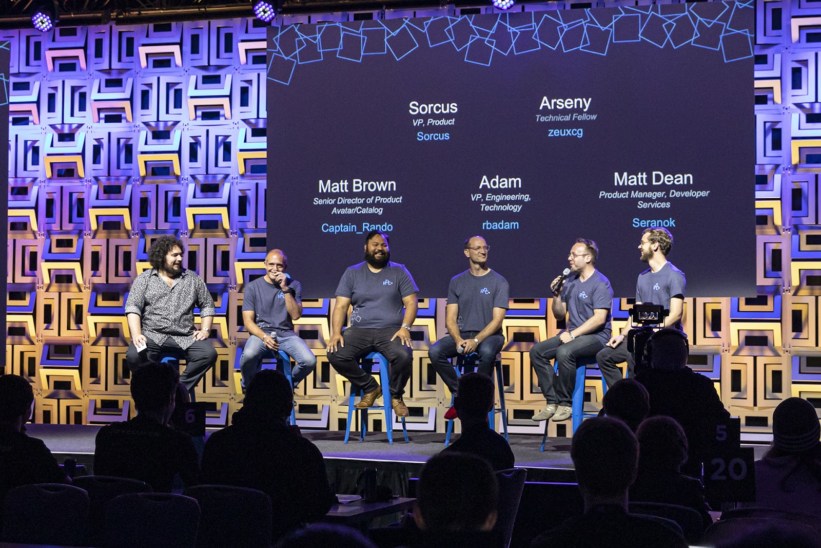 From left to right: Matt Brown, Senior Director of Product; Sorcus Chandrasekaran, Vice President of Product; Adam Miller, Vice President of Engineering, Technology; Arseny Kapoulkine, Technical Fellow; Matthew Dean, Product Manager, Developer Services (Photo Credit: Roblox)