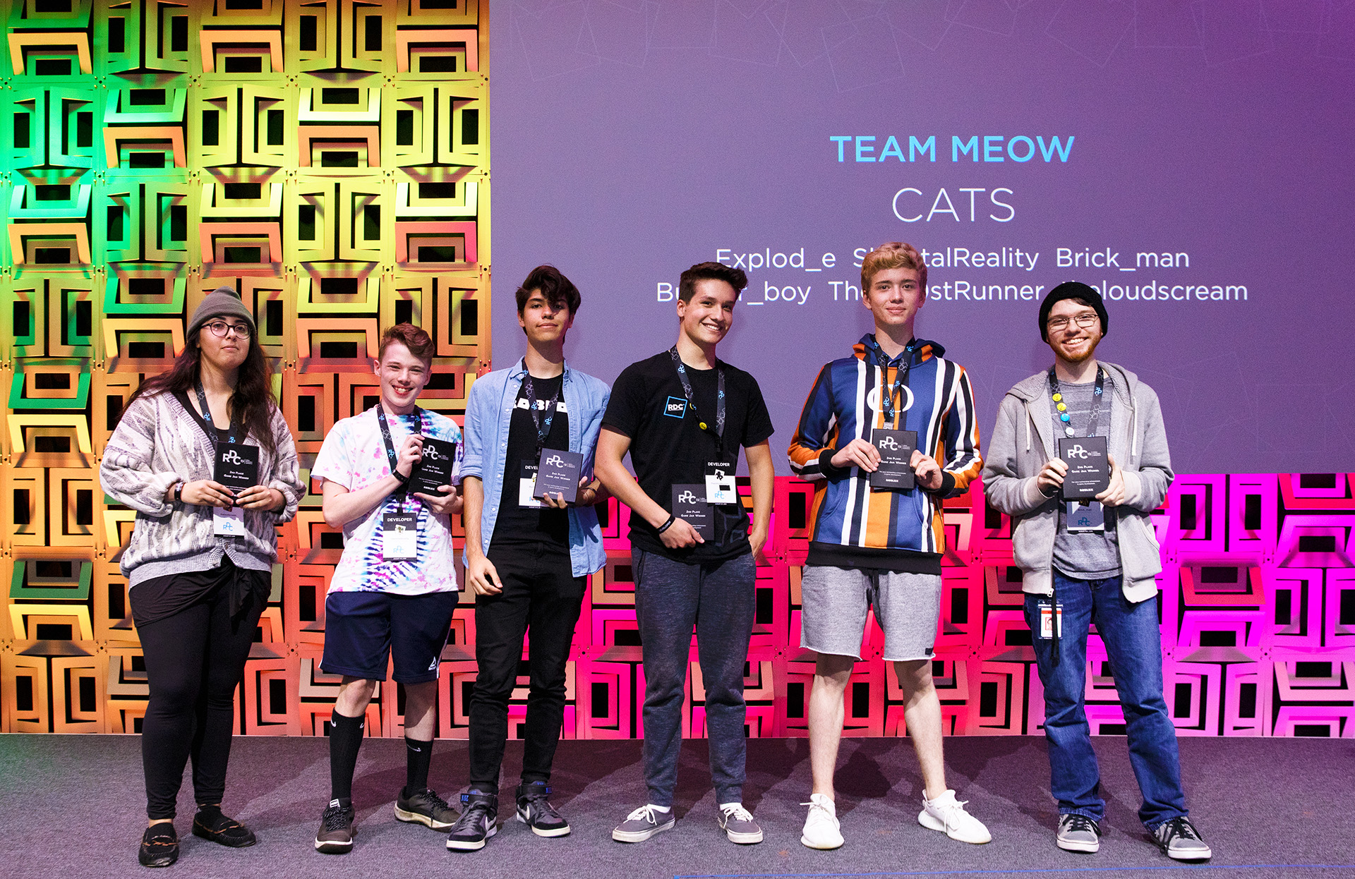 RDC 2019 Game Jam 2nd Place Winners: Team Meow (Photo Credit: Roblox)